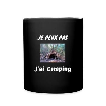 Je peux pas J'ai Camping - Mug uni - noir - Devant