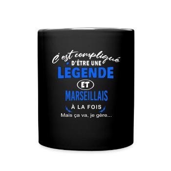 humour Légende et MARSEILLAIS cadeau - Mug uni - noir - Devant