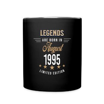 Legends are born in August 1995 - Full Colour Mug - black - Front
