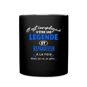 humour Légende et REPARATEUR cadeau - Mug uni - noir - Devant