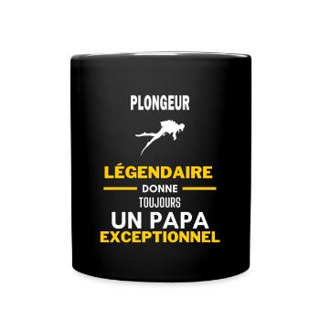 légendaire papa exceptionnel - humour Plongeur - Mug uni - noir - Devant