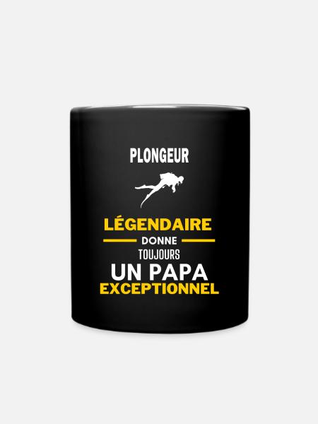 légendaire papa exceptionnel - humour Plongeur - Mug uni - noir