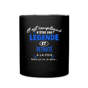 humour Légende et RETRAITÉ cadeau - Mug uni - noir - Devant