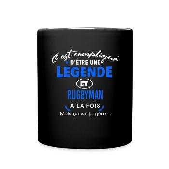 humour Légende et RUGBYMAN cadeau - Mug uni - noir - Devant