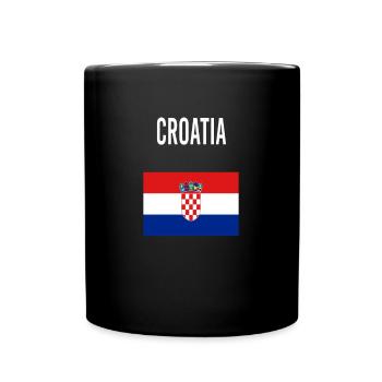 Kroatien FLAGGE - Tasse einfarbig - Schwarz - Vorne