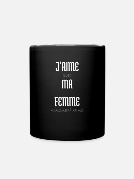 J'AIME MA FEMME chasse - Mug uni - noir