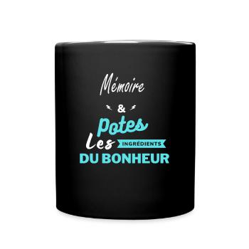 potes les ingrédients du bonheur Mémoire - Mug uni - noir - Devant