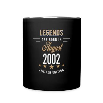 Legends werden im August 2002 geboren - Tasse einfarbig - Schwarz - Vorne