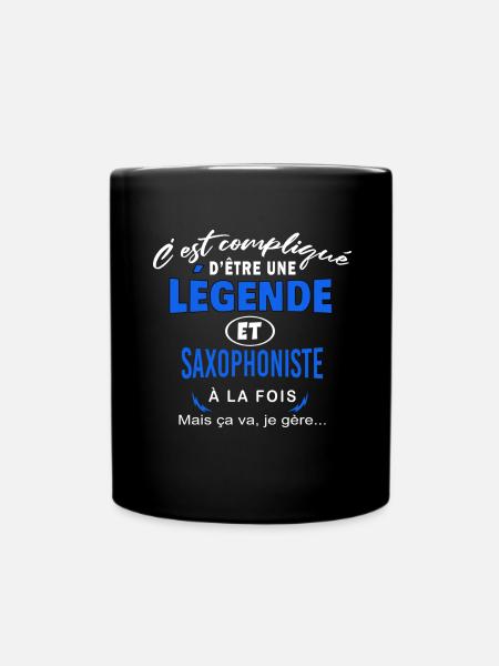 humour Légende et SAXOPHONISTE cadeau - Mug uni - noir