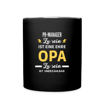 Zu sein eine ehre OPA ist undezahlbar PR-Manager - Tasse einfarbig - Schwarz - Vorne