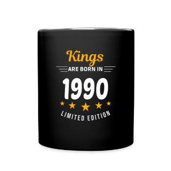 Kings ARE BORN IN 1990 - Full Colour Mug - black - Front