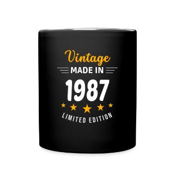 Jahrgang 1987 - Tasse einfarbig - Schwarz - Vorne