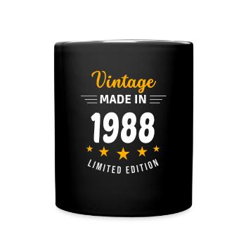 Jahrgang 1988 - Tasse einfarbig - Schwarz - Vorne