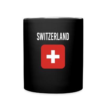 Switzerland FLAG - Full Colour Mug - black - Front