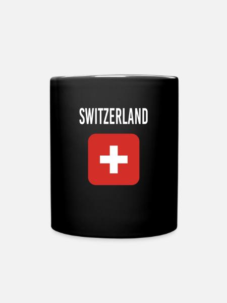 Schweiz FLAGGE - Tasse einfarbig - Schwarz