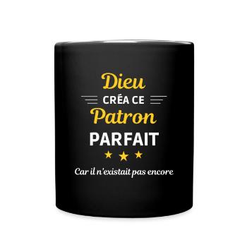 dieu créa le patron parfait humour de bureau - Mug uni - noir - Devant
