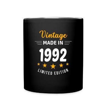 Jahrgang 1992 - Tasse einfarbig - Schwarz - Vorne