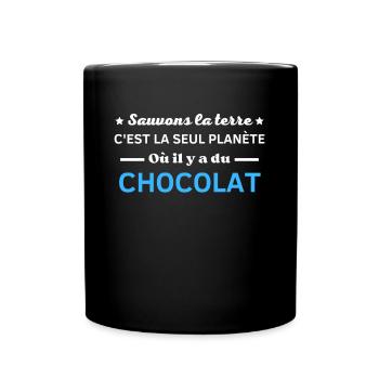 sauvons la terre c'est la seul planète - Mug uni - noir - Devant