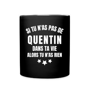 Quentin, prénom Quentin, anniversaire Quentin - Mug uni - noir - Devant