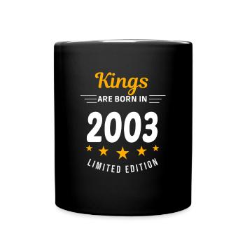 Kings ARE BORN IN 2003 - Full Colour Mug - black - Front