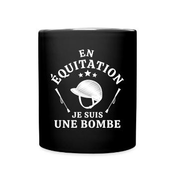 cheval, équitation, passionné d'équitation - Mug uni - noir - Devant