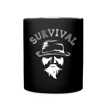 survival bushcraft Waldmensch Illustration icon - Tasse einfarbig - Schwarz - Vorne