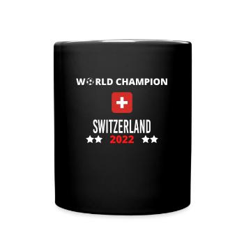 Schweizer Weltmeister 2022 - Tasse einfarbig - Schwarz - Vorne