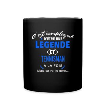humour Légende et TENNISMAN cadeau - Mug uni - noir - Devant