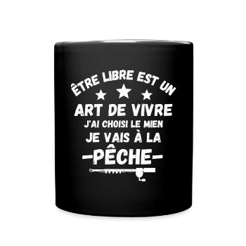 pêche, pêcheur, fan de pêche - Mug uni - noir - Devant