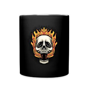 Halloween Costume Spider Monster Spooky Skull - Full Colour Mug - black - Front