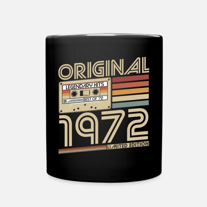 1972 Naissance Vintage Retro Anniversaire - Mug uni - noir