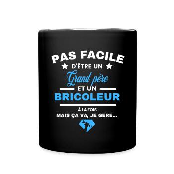 pas facile d'être Bricoleur et Grand-père - Mug uni - noir - Devant