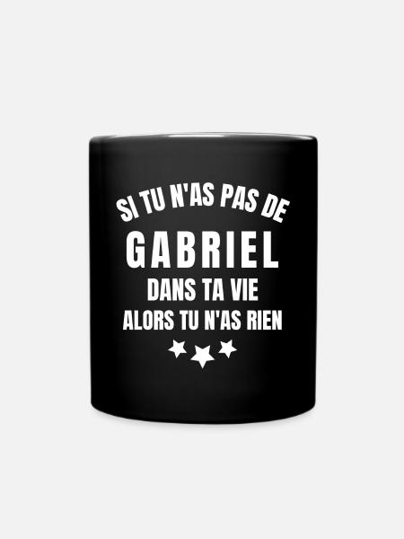 Gabriel, prénom Gabriel, anniversaire Gabriel - Mug uni - noir