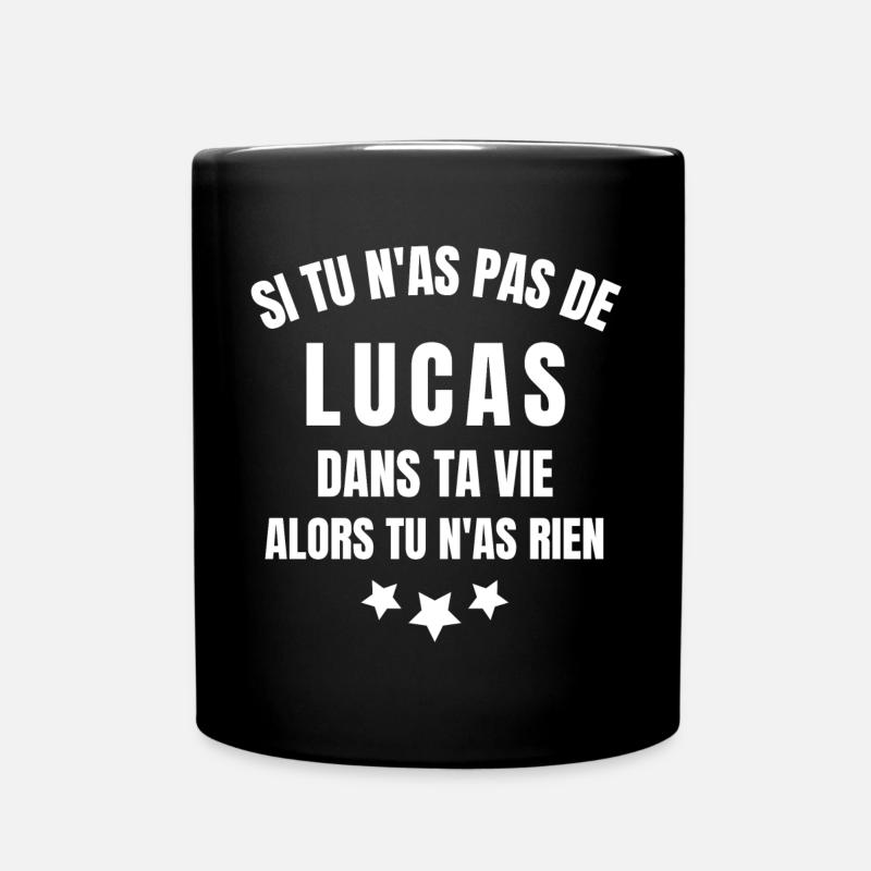 Lucas, prénom de Lucas, anniversaire Lucas - Mug uni - noir