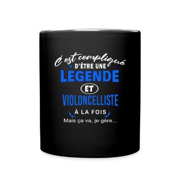humour Légende et VIOLONCELLISTE cadeau - Mug uni - noir - Devant