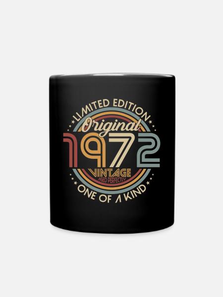 1972 Original vintage vintage retro birthday - Full Colour Mug - black