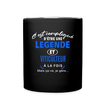humour Légende et VITICULTEUR cadeau - Mug uni - noir - Devant