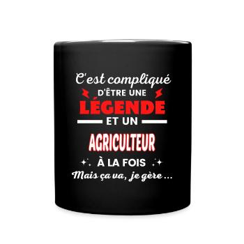 C'est compliqué phrase drôle AGRICULTEUR - Mug uni - noir - Devant
