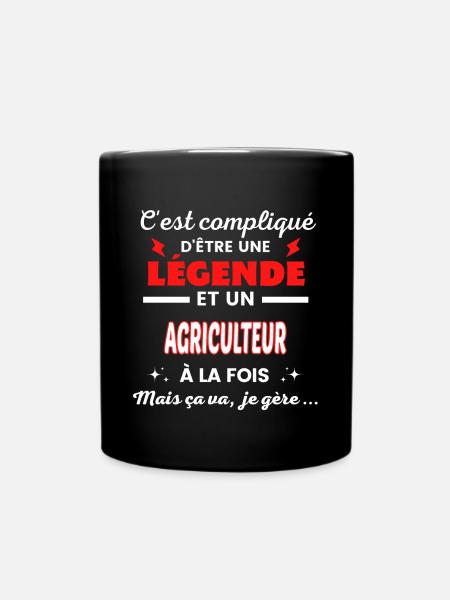 C'est compliqué phrase drôle AGRICULTEUR - Mug uni - noir