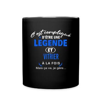 humour Légende et VITRIER cadeau - Mug uni - noir - Devant