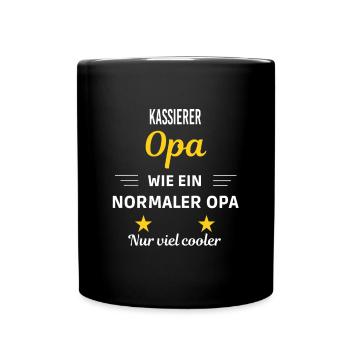 Opa wie ein normaler nur viel cooler Kassierer - Tasse einfarbig - Schwarz - Vorne