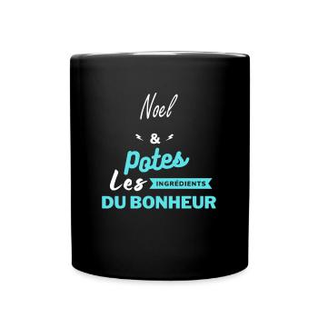 potes les ingrédients du bonheur Noel - Mug uni - noir - Devant