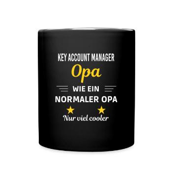 Opa normaler nur viel cooler Key Account Manager - Tasse einfarbig - Schwarz - Vorne