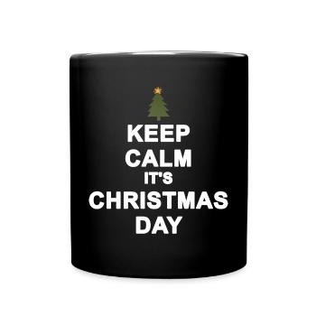 Minimalist Christmas Calm Christmas Day - Full Colour Mug - black - Front