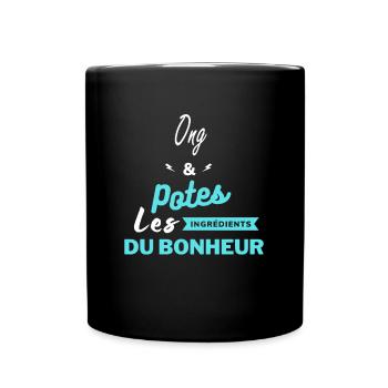 potes les ingrédients du bonheur Ong - Mug uni - noir - Devant