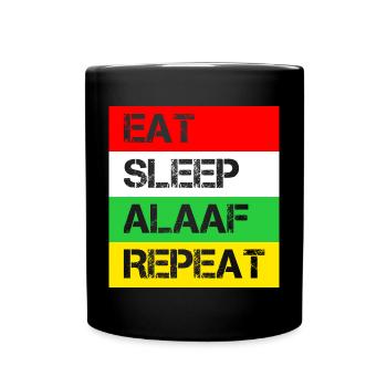 Eat Sleep Alaaf Repeat | Karneval Köln Feiern - Tasse einfarbig - Schwarz - Vorne