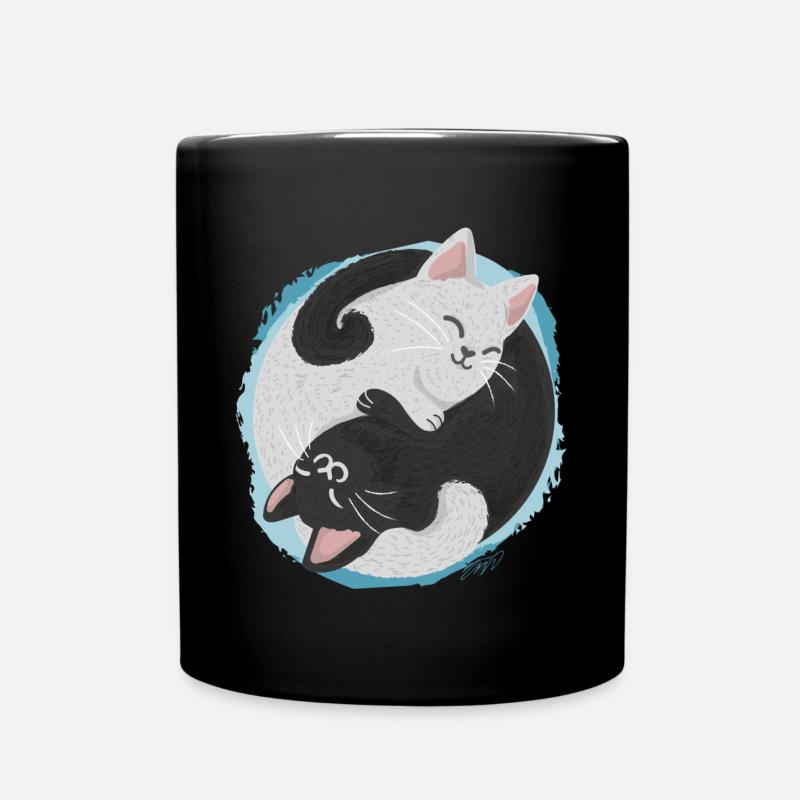 Jing Jang Cats - Full Colour Mug - black