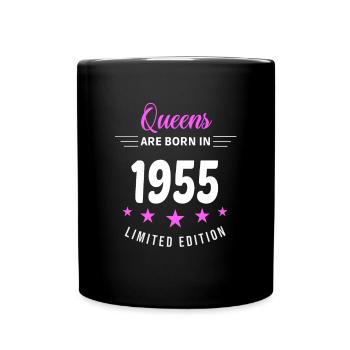 QUEENS ARE BORN IN 1955 - Full Colour Mug - black - Front