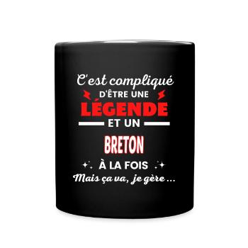 C'est compliqué phrase drôle BRETON - Mug uni - noir - Devant