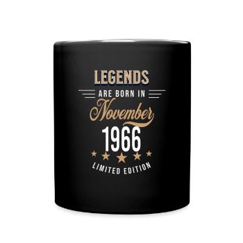Legenden werden im November 1966 geboren - Tasse einfarbig - Schwarz - Vorne